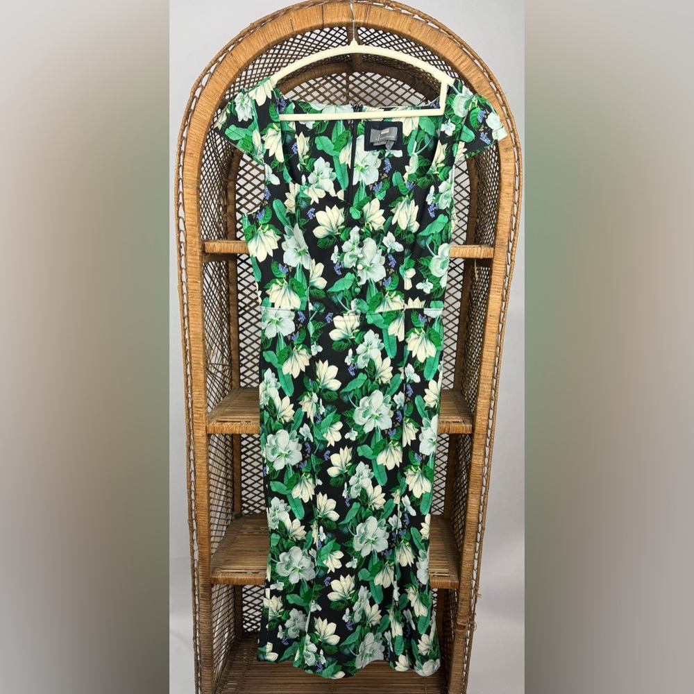 Anthropologie The Cecily Floral Sweetheart Midi Dress M Fit Flare - Picture 2 of 5